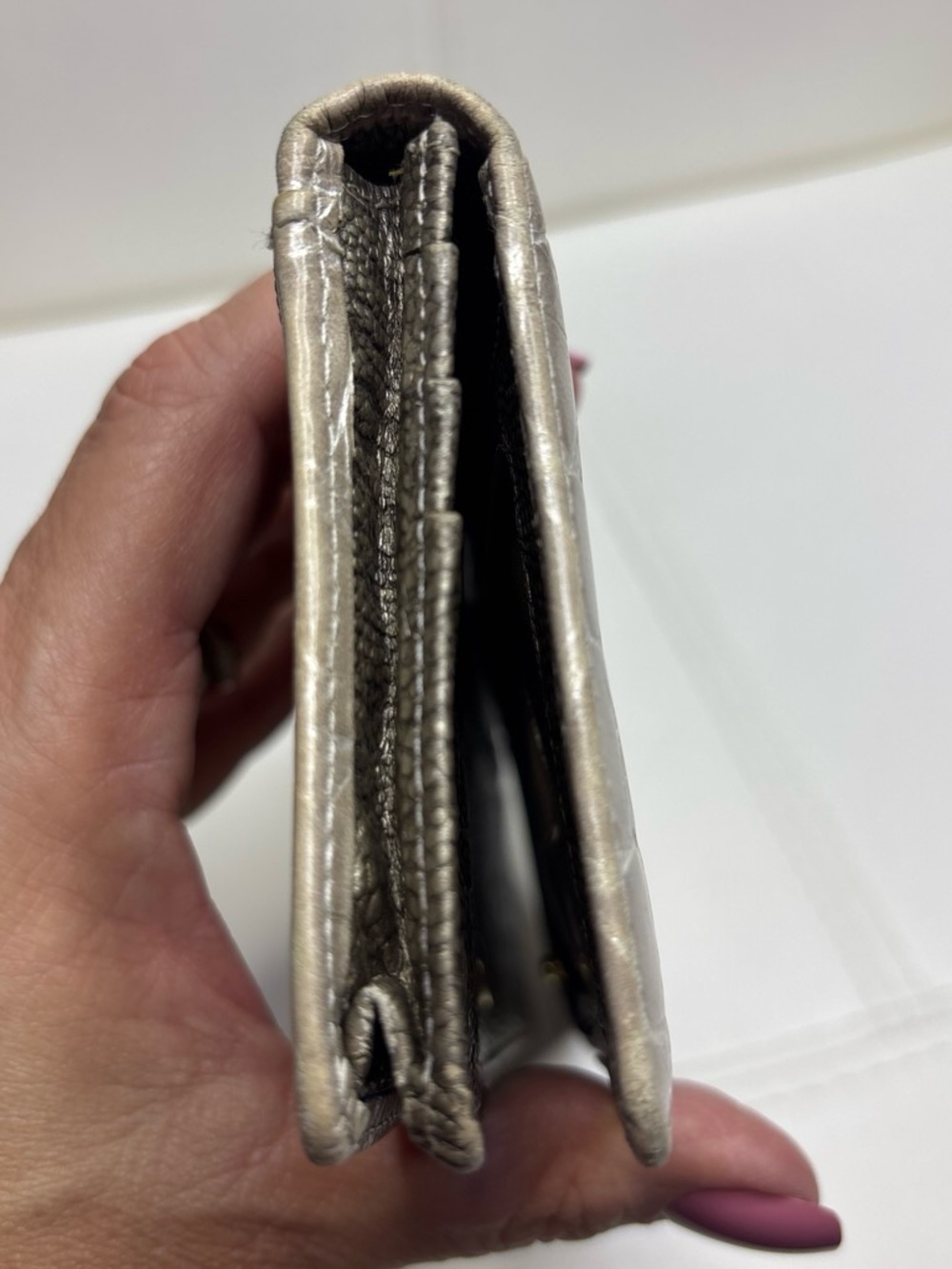 Brahmin "Nova" mixed-media slim checkbook/travel wallet - Picture 6 of 8